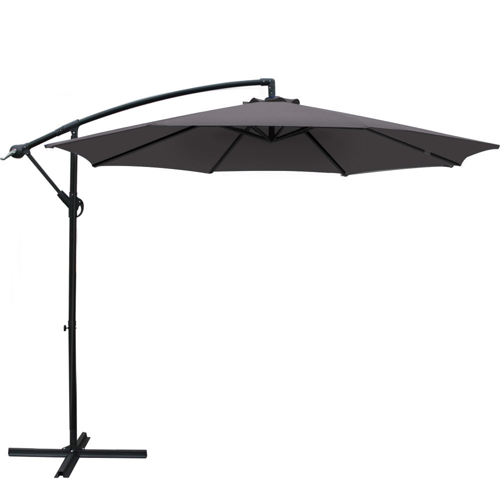 Instahut | 3m Outdoor Umbrella | Cantilever | Beach Garden Patio | Charcoal
