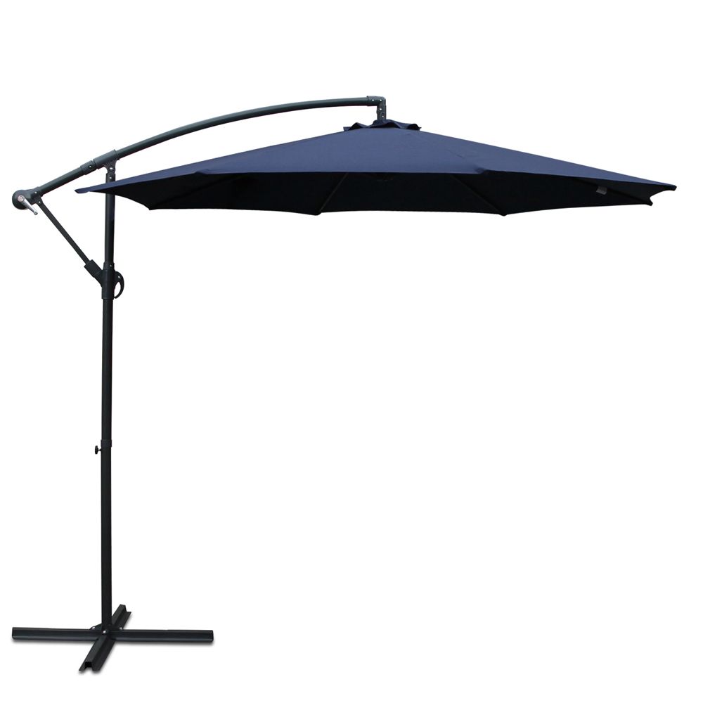 3m Outdoor Umbrella | Cantilever | Beach Garden Patio | Navy