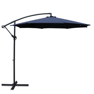 3m Outdoor Umbrella | Cantilever | Beach Garden Patio | Navy