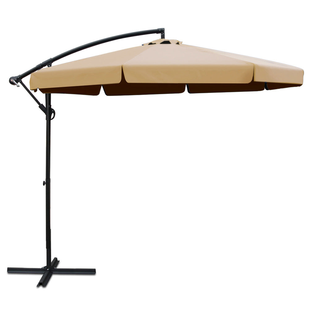 3m Outdoor Umbrella | Cantilever | Garden Beach Patio | Beige