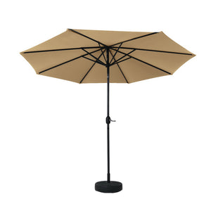 2.7m Outdoor Umbrella | w/Base Pole Stand | Garden Sun | Beige