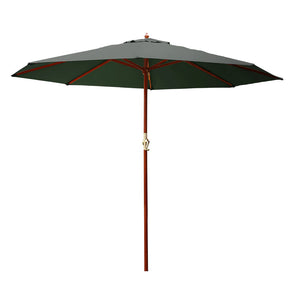 3m Outdoor Umbrella | Pole | Umbrellas | Beach Garden Sun Stand | Patio | Charcoal