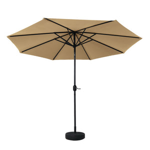 3m Outdoor Umbrella | w/Base Pole | Tilt | Beach Garden Patio | Beige