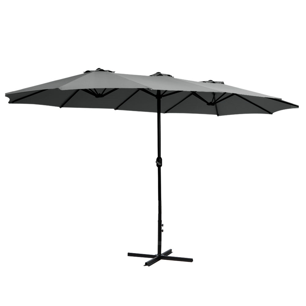 Instahut | 4.57m Outdoor Umbrella | Beach Pole | Garden Tilt | Charcoal