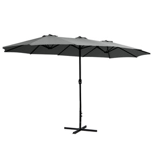 Instahut | 4.57m Outdoor Umbrella | Beach Pole | Garden Tilt | Charcoal