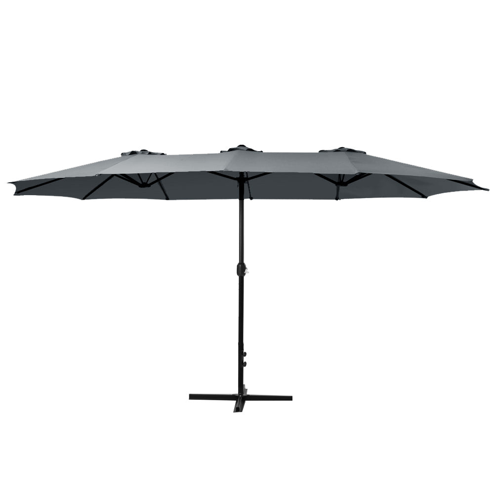 Instahut | 4.57m Outdoor Umbrella | Beach Pole | Garden Tilt | Charcoal
