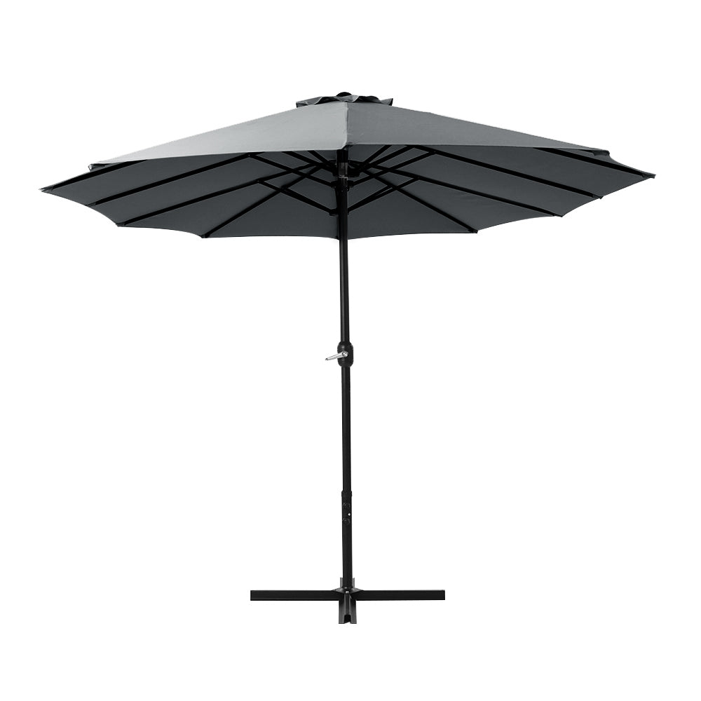 Instahut | 4.57m Outdoor Umbrella | Beach Pole | Garden Tilt | Charcoal