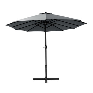 Instahut | 4.57m Outdoor Umbrella | Beach Pole | Garden Tilt | Charcoal