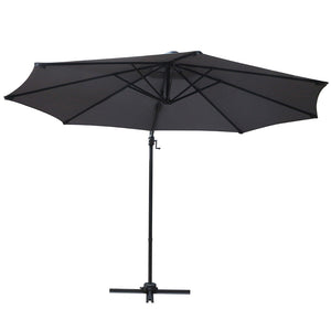 Instahut | 3m Outdoor Umbrella | Cantilever | 360 Degree Tilt | Beach Roma | Charcoal