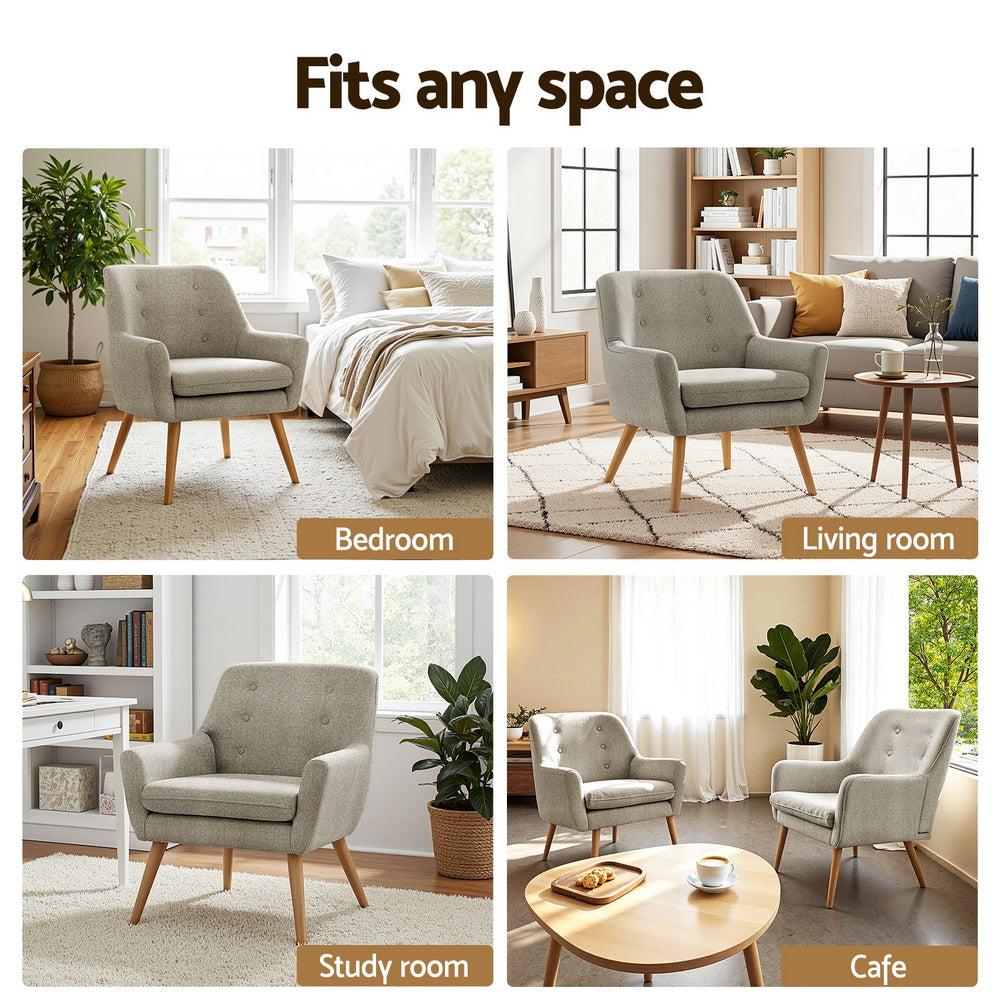 Accent Tub Armchairs Set 2pc | Lounge Chairs | Beige | ANNE