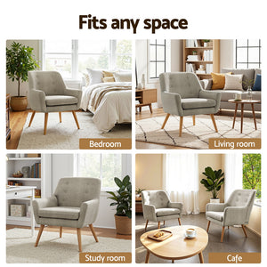 Accent Tub Armchairs Set 2pc | Lounge Chairs | Beige | ANNE