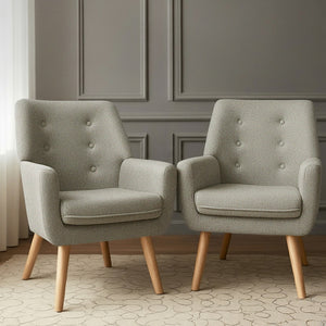 Accent Tub Armchairs Set 2pc | Lounge Chairs | Beige | ANNE