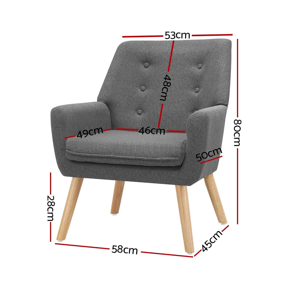 Grey Fabric Dining Armchair