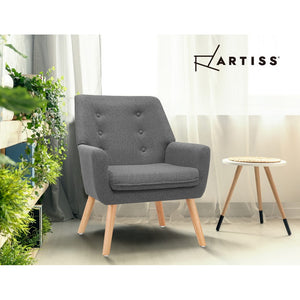 Grey Fabric Dining Armchair