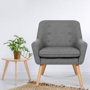 Grey Fabric Dining Armchair