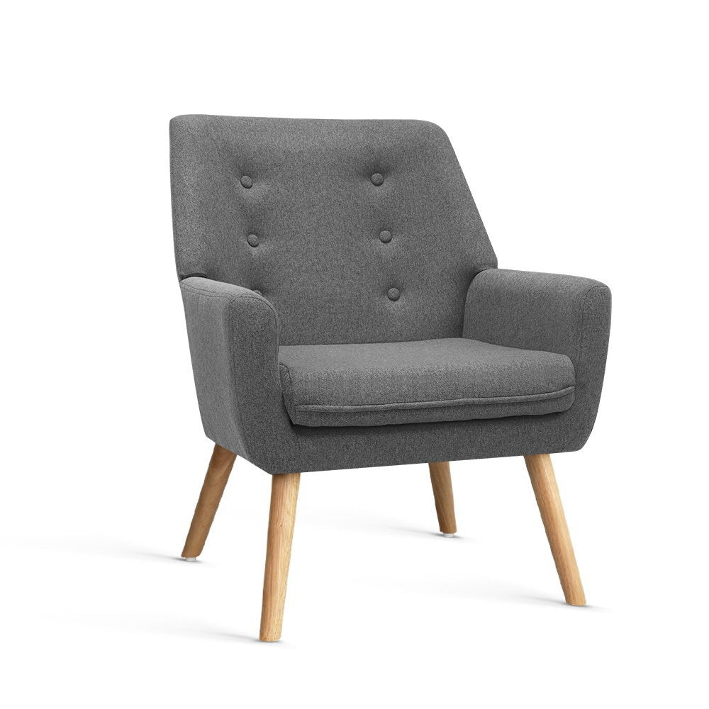 Grey Fabric Dining Armchair