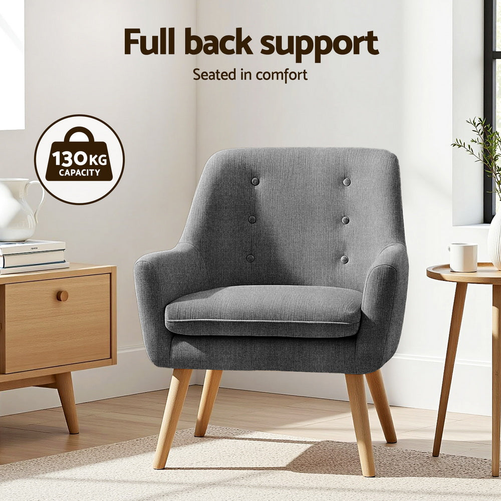 Accent Tub Armchairs Set 2pc | Lounge Chairs | Grey | ANNE