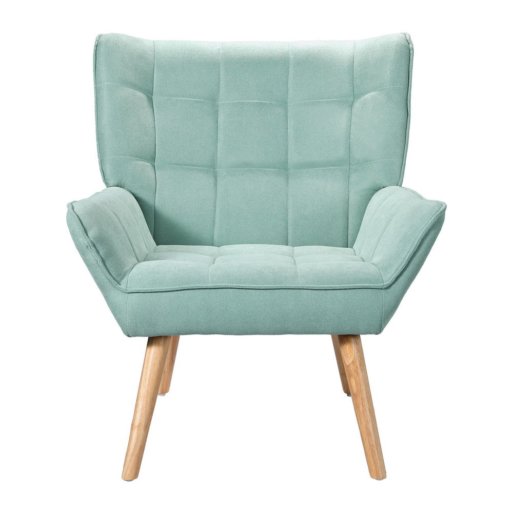 Armchair | Lounge Chair | Accent Chairs | Sofa | Linen Fabric | Cushion Seat | Blue