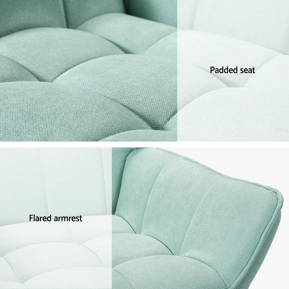 Armchair | Lounge Chair | Accent Chairs | Sofa | Linen Fabric | Cushion Seat | Blue