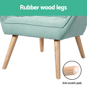 Armchair | Lounge Chair | Accent Chairs | Sofa | Linen Fabric | Cushion Seat | Blue