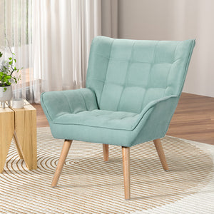 Armchair | Lounge Chair | Accent Chairs | Sofa | Linen Fabric | Cushion Seat | Blue