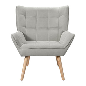 Armchair | Lounge Chair | Accent Chairs | Sofa | Linen Fabric | Cushion Seat | Grey
