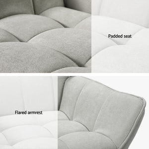 Armchair | Lounge Chair | Accent Chairs | Sofa | Linen Fabric | Cushion Seat | Grey
