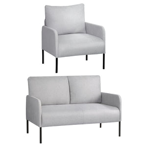 Armchair Sofa Set | 4 Seater with Pillow | Grey Kane Fabric
