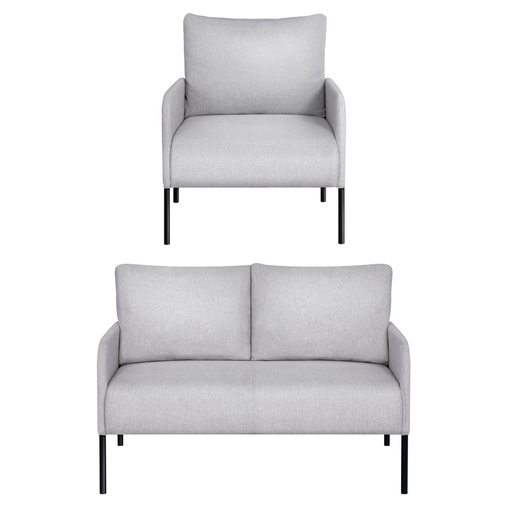 Armchair Sofa Set | 4 Seater with Pillow | Grey Kane Fabric