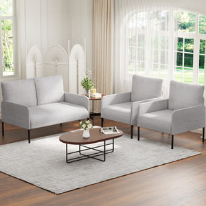 Armchair Sofa Set | 4 Seater with Pillow | Grey Kane Fabric