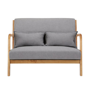 2-Seater Loveseat Armchair | Fabric Upholstery | Grey
