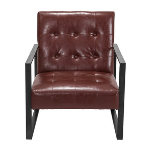 Armchair | Lounge Chair | Accent Chairs | PU Leather Sofa | Brown | Metal Frame