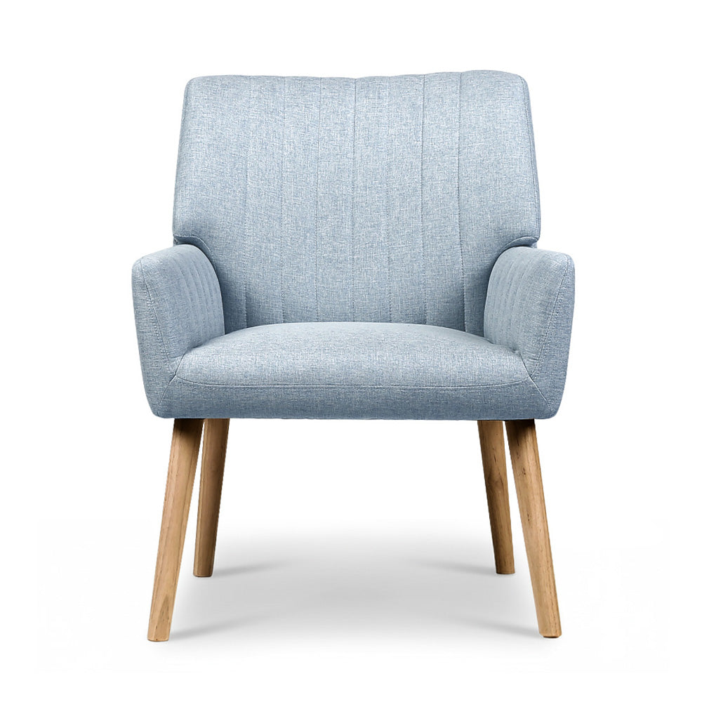 Armchairs Set 2pc | Fabric | Blue Grey