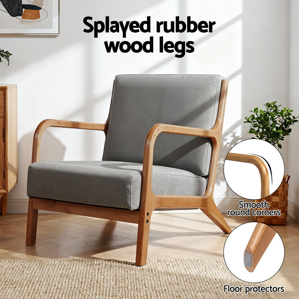 Armchair | Fabric Upholstery | Light Grey