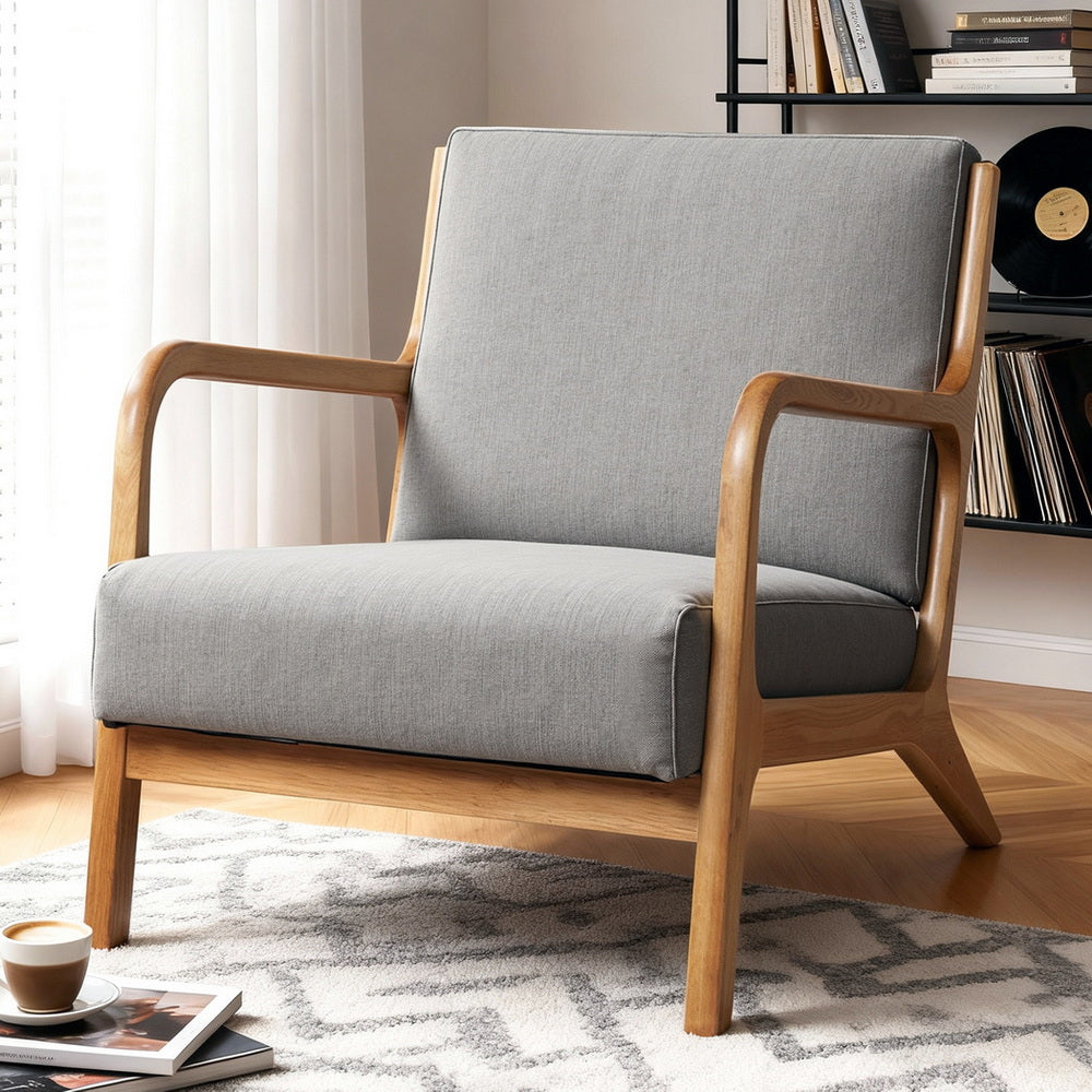 Armchair | Fabric Upholstery | Light Grey