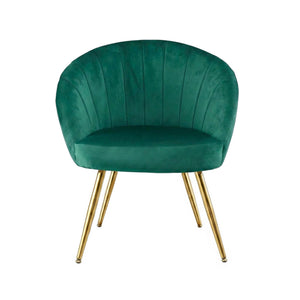 Vintage Green Velvet Studio Styled Arm Chairs