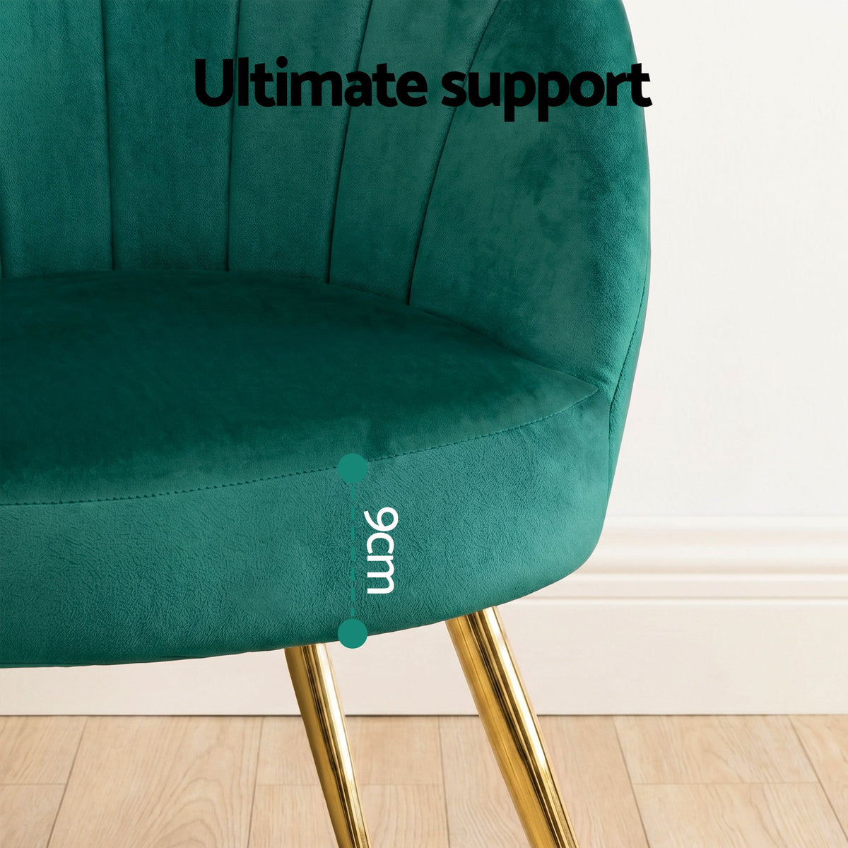 Vintage Green Velvet Studio Styled Arm Chairs