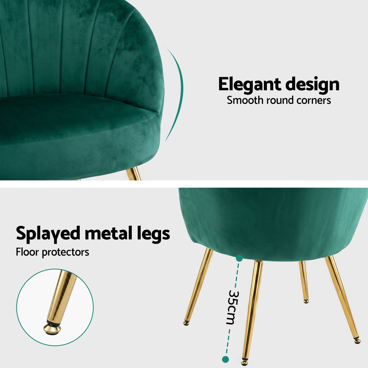 Vintage Green Velvet Studio Styled Arm Chairs