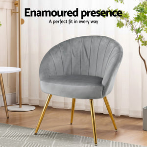 Grey Velvet Studio Styled Armchair