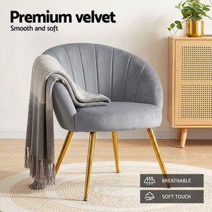 Grey Velvet Studio Styled Armchair