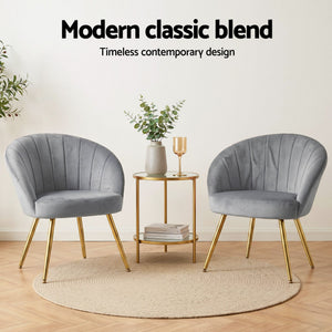Grey Velvet Studio Styled Armchair