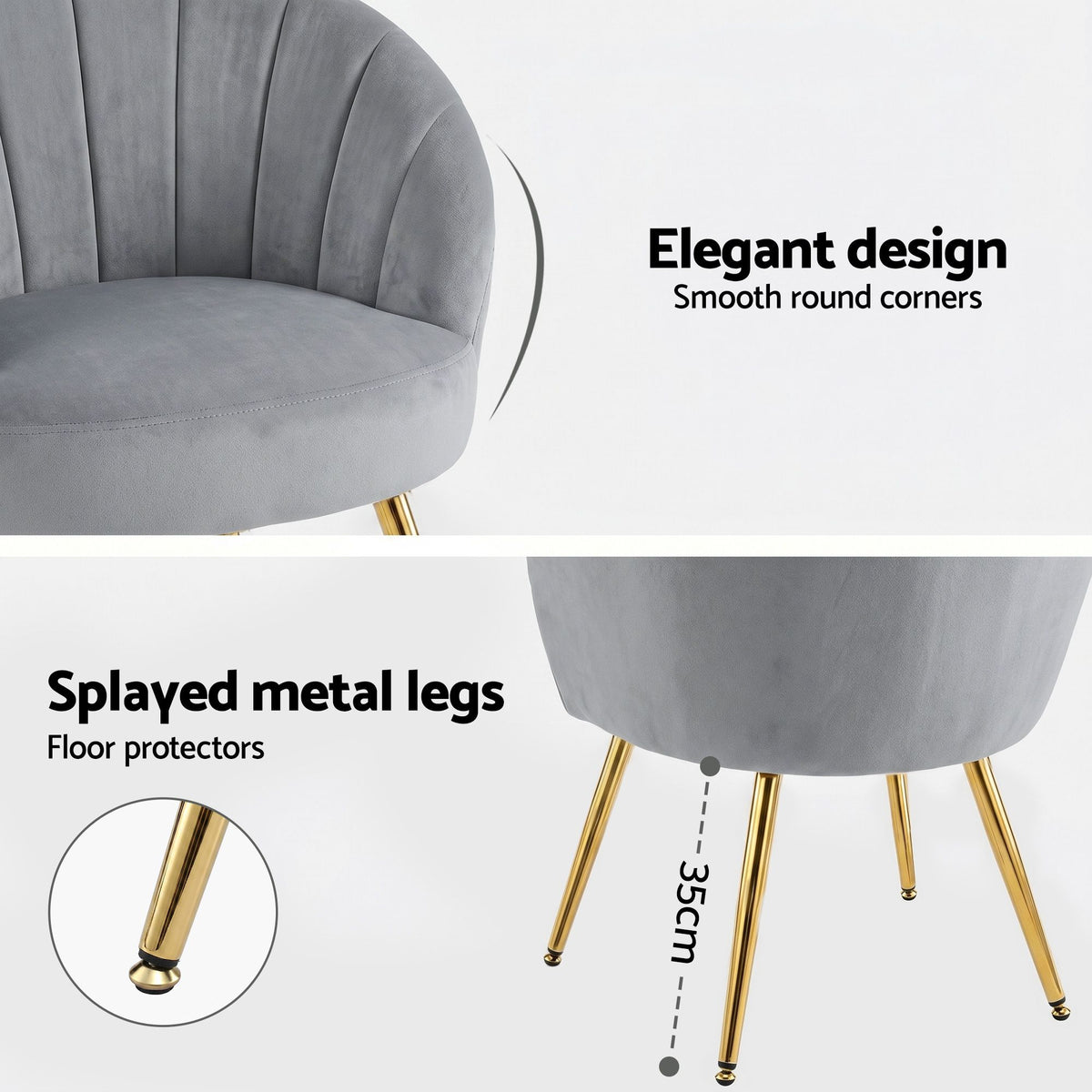 Grey Velvet Studio Styled Armchair