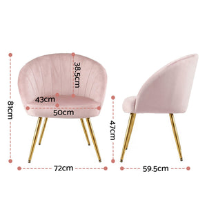 Pink Velvet Vintage Styled Arm Chair