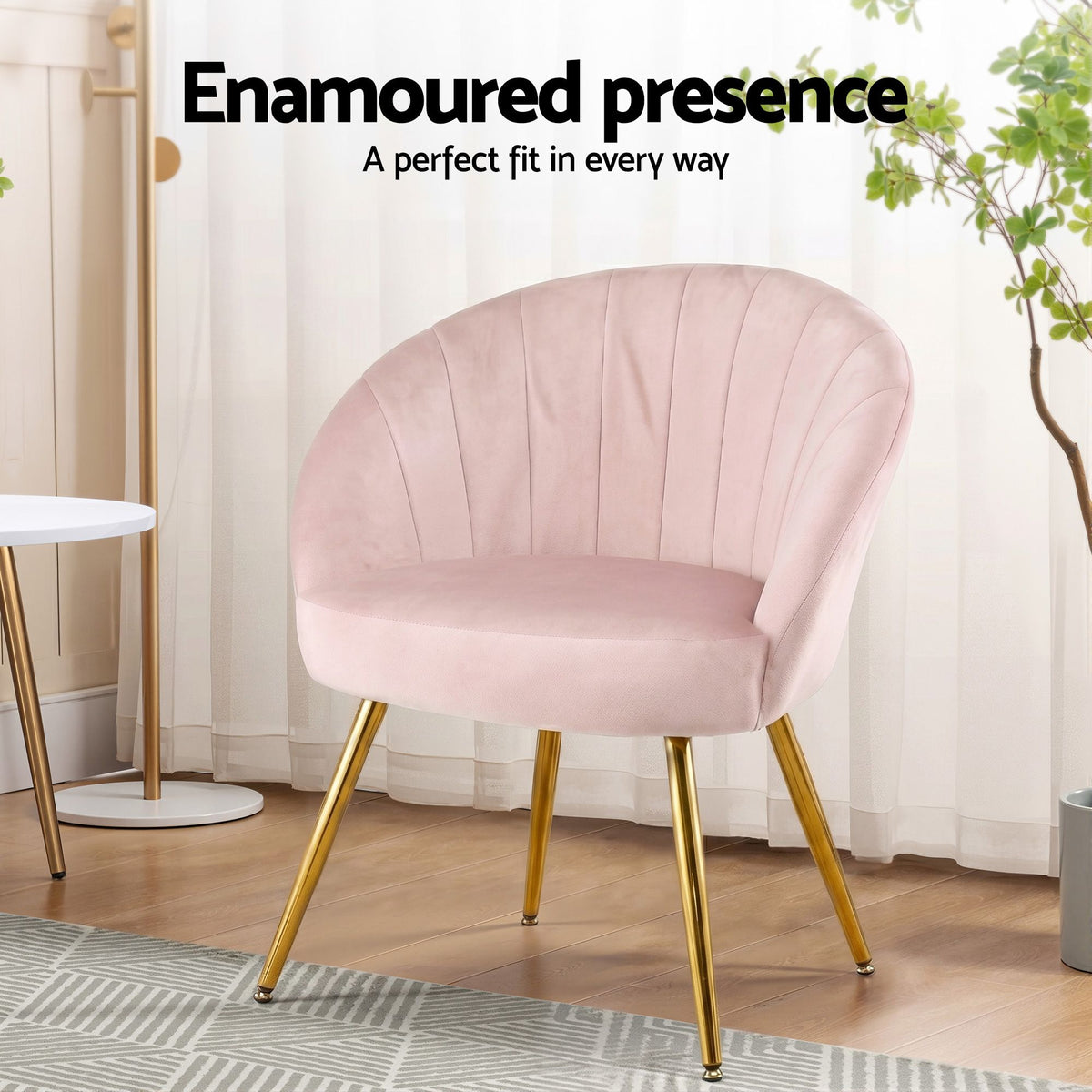Pink Velvet Vintage Styled Arm Chair