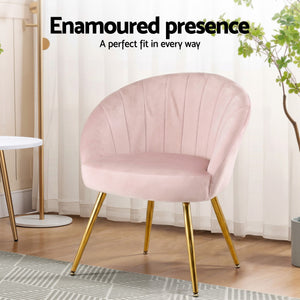 Pink Velvet Vintage Styled Arm Chair