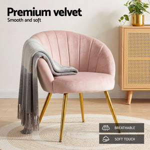 Pink Velvet Vintage Styled Arm Chair