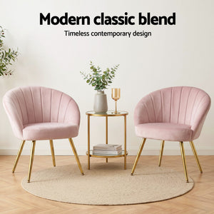 Pink Velvet Vintage Styled Arm Chair