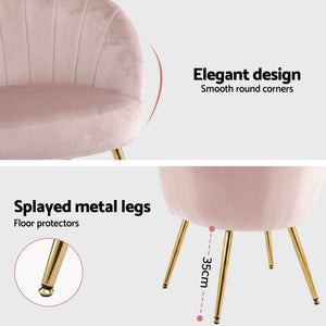 Pink Velvet Vintage Styled Arm Chair