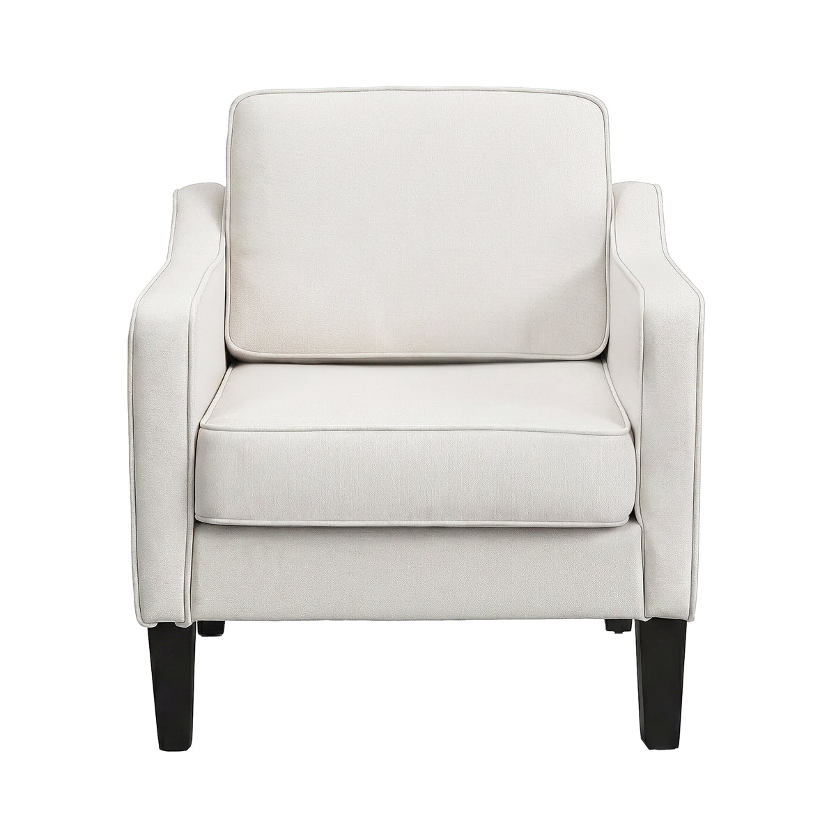 Accent Armchair | Linen Fabric Lounge Chair | Beige
