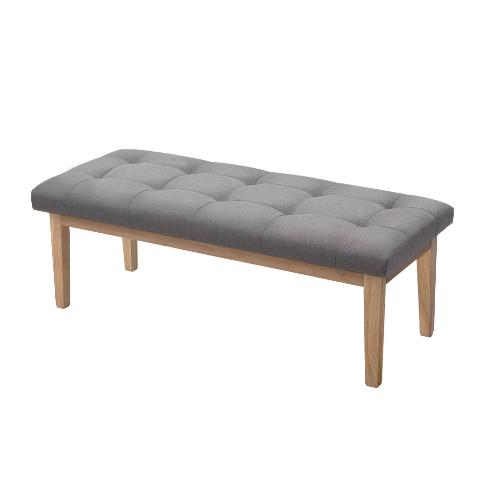 Ottoman Bench | 120cm | Foot Stool | Linen | Grey